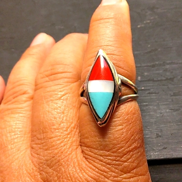 handcrafted Jewelry - ❤💕GORGEOUS!/TORQUOISE,OPAL CORAL RING SZ,8💕